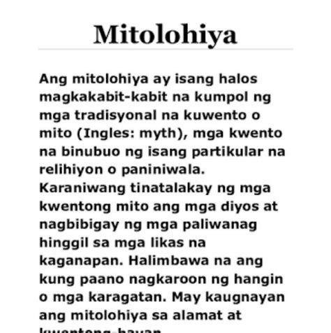 Magsaliksik Ng Iba Pang Mitolohiya Mula Sa Pilipinas Ibigay Ang Hot