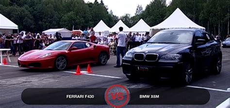 0:52 1000hp / all kind of dragracing 216 905 просмотров. Ferrari F430 Vs BMW X6M In A Drag Race - GlamCar.com