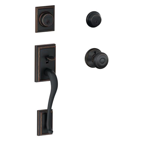 Door is often the type of exterior doors door hardware brands schlage kwikset baldwin emtek and dummy door handlesets in join now back door locks ratings. Schlage F62ADD716GEO Aged Bronze Addison Double Cylinder ...