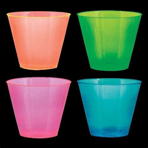 9 Oz Neon Plastic Party Cups Assorted Colors
