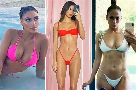Kendall Jenner Kim Kardashian Jlo And More Celebs Wear The Smallest Sexiest Bikini Bottoms