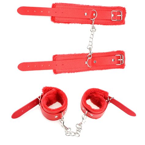 2pcsset Pu Leather Erotic Handcuffs Ankle Cuff Restraints With Whip