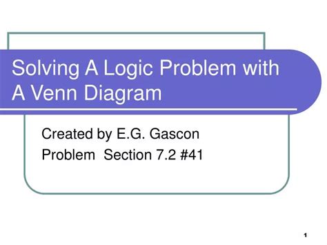 PPT Solving A Logic Problem With A Venn Diagram PowerPoint