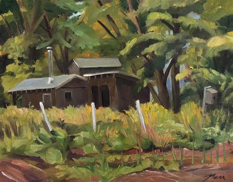 You know spring is at your door when you see tapped maples. Sugar Shack Painting by Nancy Griswold