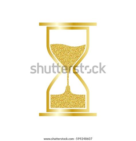 Gold Hourglass Isolated On White Background Stock Illustration 599248607