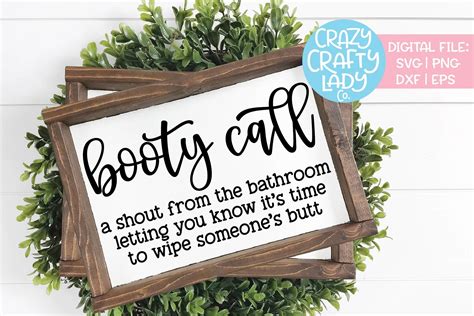 Booty Call Bathroom Home Decor Svg Dxf Eps Png Cut File Cut