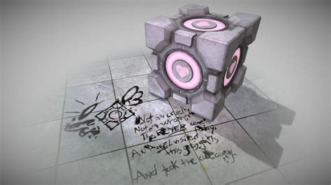 Portal Weighted Companion Cube Download Free 3d Model By Thetable