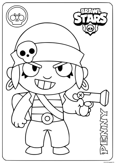 Find high quality brawl coloring page, all coloring page images can be downloaded for free for personal use only. Pirate Brawl Stars Penny Coloring Pages Printable