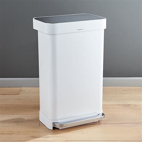 Designed so perfect that it actually adds aesthetic value to your kitchen. simplehuman ® 45-liter/12-gallon White Rectangular Step ...