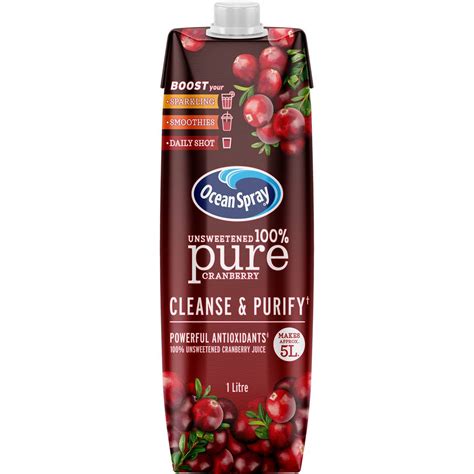 Ocean Spray Unsweetened Pure Cranberry Juice 1l Woolworths