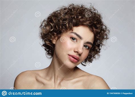Girl With Curly Hair And Ice Cream Cone In Hands Royalty Free Stock