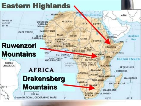 Sub Saharan Africa Major Physical Features World Regional Geography