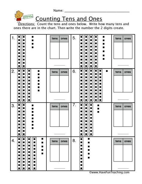 Tens And Ones Worksheet Year
