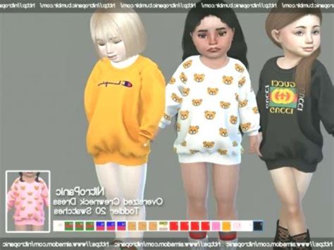 Oversized Crewneck Dress Toddlers The Sims 4 Download
