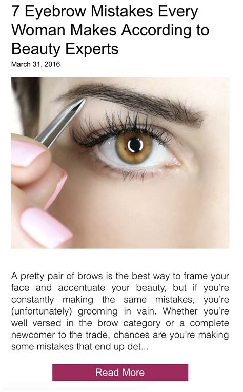 7 Eyebrow Mistakes Every Woman Makes According To Beauty Experts