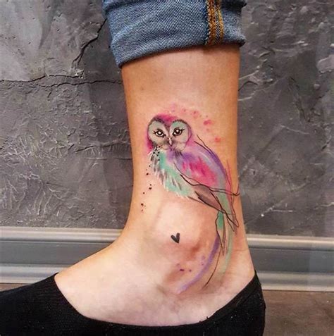 40 Cute Girly Ankle Tattoos For 2019 Owl Tattoo Small Small