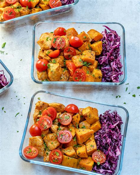 If you're not eating a paleo diet, i still encourage you to try this out for lunches because it will leave you energized, full. Roasted Chicken + Sweet Potato Meal Prep for Clean Eating ...