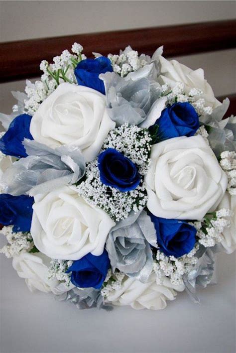 Hearth Of Arabia Bouquet De Fleurs Mariage Bleu Et Blanc