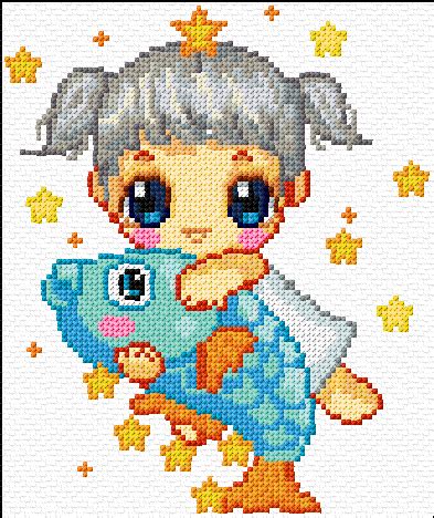 Each sign has been beautifully illustrated in cross stitch and will fit into a 56 x 56 stitch piece, making it ideal for cards. Cross Stitch | Pisces xstitch Chart | Design
