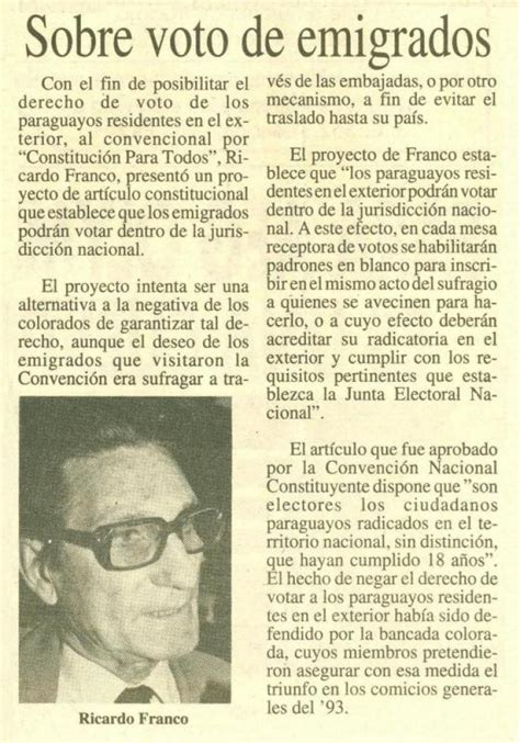 Se realiza una convención constitucional general para crear la primera constitución de una entidad política o para sustituir una preexistente. El Voto de los Paraguayos en el Exterior al debate en la ...