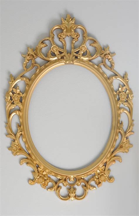 Gold Ornate Oval Frame Etsy