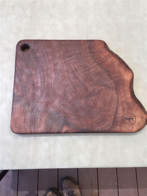 Hand Made Live Edge Walnut Cutting Board By Hardwood Reclamation
