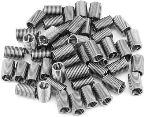 Gomesme 50pcs Stainless Steel Ss304 Coiled Wire Helical Screw Thread