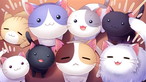 2048x1152 Hd Anime Cat Fondo De Kawaii Kawaii Gato Todo Fondos