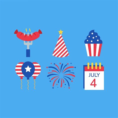 Premium Vector Free Vector Usa Independence Day Flat Element Collection