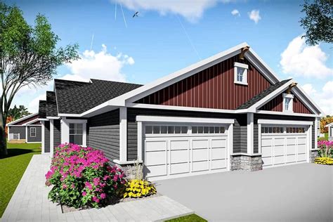 Plan 890091ah Craftsman Duplex With Matching 2 Bedroom Units Ranch