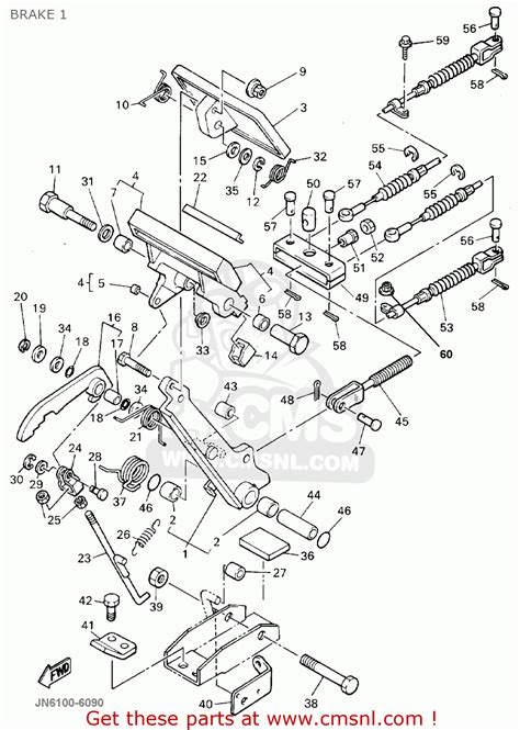 Specs for yamaha g14, g16, g19, g20 & g21 engines. Yamaha G16-ap/ar 1996/1997 Brake 1 - schematic partsfiche