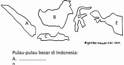 Peta Indonesia Gambar Mewarnai Sketsa Pulau Untuk