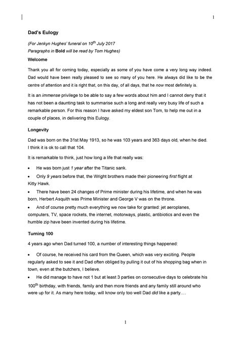 How To Write A Eulogy For A Father – Utaheducationfacts.com