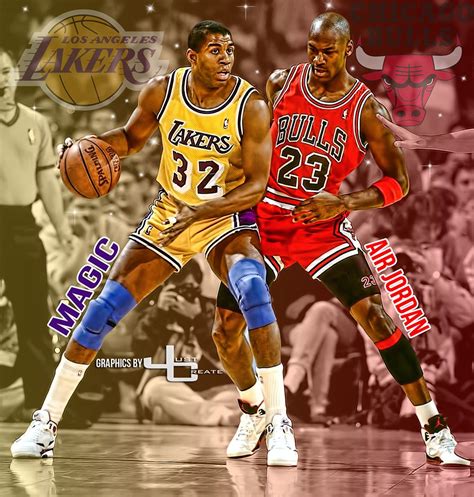 Looking for the best wallpapers? Magic Johnson vs. Michael Jordan graphics by justcreate ...