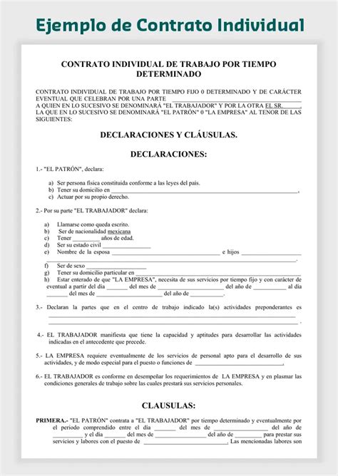 Ejemplo De Contrato Laboral En Mexico Ejemplo De Contrato Cloud Hot