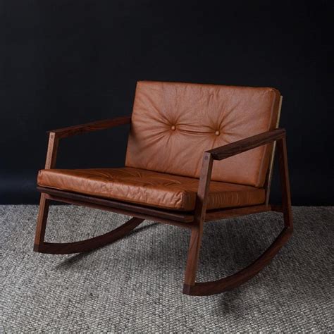 Teak wood, painted metal and fabric. Mecedora Dedo, Mexican Contemporary Rocking Chair by ...