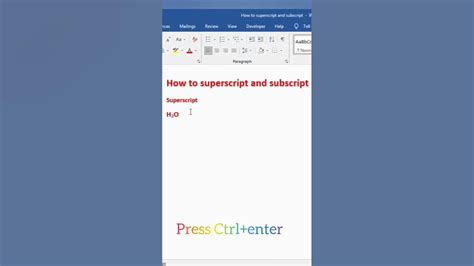 How To Add Subscript And Superscript In Word Youtube
