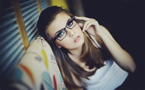 Wallpaper Face White Model Women With Glasses Sunglasses Blue Eyes Brunette Makeup