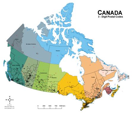 Editable Canada 3 Digit Postal Code Maps as Vector Files Download