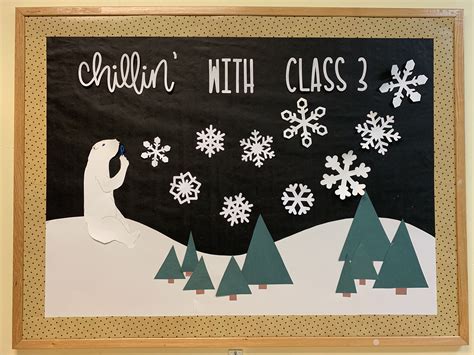 Winter Polar Bear Snowflake Bulletin Board In 2024 Bear Bulletin