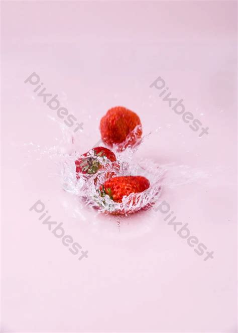 Strawberry Splash Fruit Pink Background Psd Free Download Pikbest