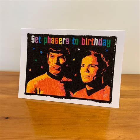Birthday Card Star Trek Kirk Spock 13 X 18cm Etsy Ireland