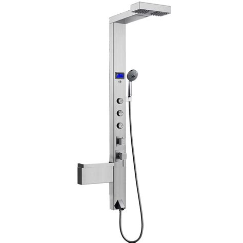 Akdy 59 In 3 Jet Shower Panel System In Chrome With Rainfall Waterfall