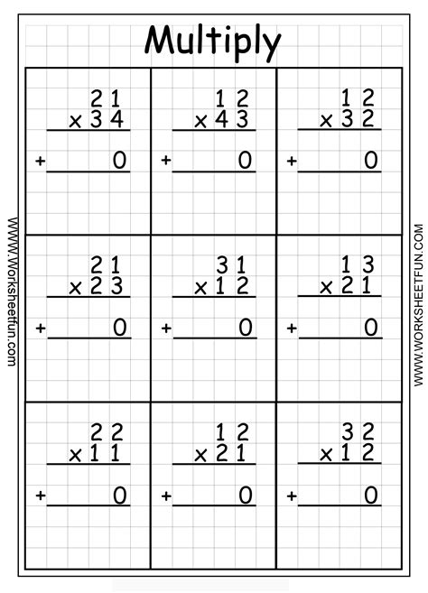 Multiply and divide decimals by 10, 100, and 1000 (powers of ten) this is a complete lesson with a video & exercises showing, first of all, the common shortcut for multiplying & dividing decimals by powers of ten: Multiplication - 2 Digit By 2 Digit - Thirty Worksheets ...
