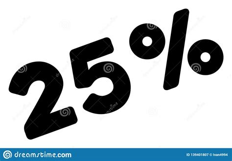 Raster 25 Percents Icon Stock Illustration Illustration Of Percentage