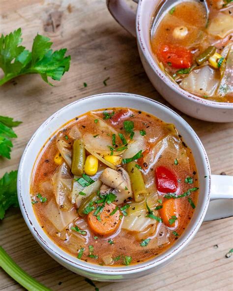 They all have similar ingredients, such as tomatoes, green peppers, mushrooms, onions, and. Vegan Detox Cabbage Soup Recipe | Healthy Fitness Meals