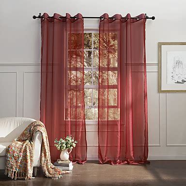 Get 5% in rewards with club o! Country One Panel Solid Red Bedroom Polyester Sheer ...