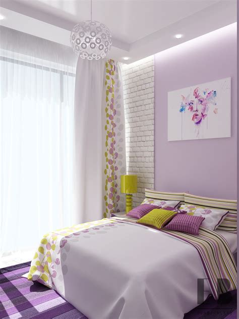 Delicate purple bedroom