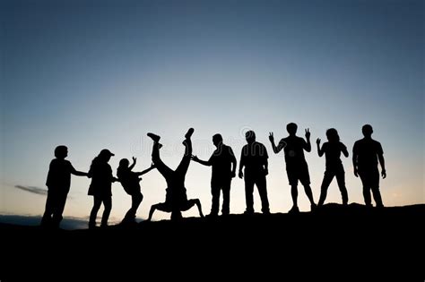 Happy Friend Silhouette Stock Image Image Of People 69661797