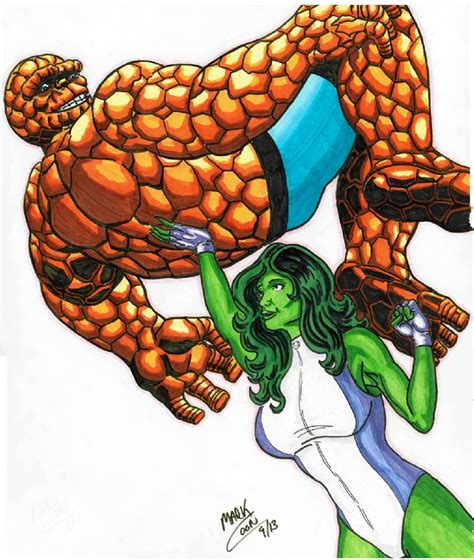 She Hulk And The Thing In Mark Coons Comic Heroes And Villains Comic